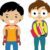 Two Student With Backpacks Ready For School Clipart