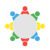 Business meeting, discussion. Teamwork activity. People around the table. Vector illustration