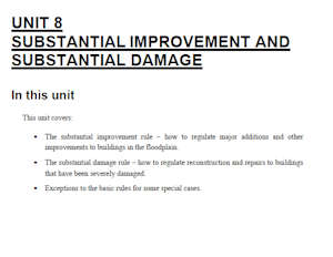 SUBSTANTIAL IMPROVEMENT SUBSTANTIAL DAMAGE